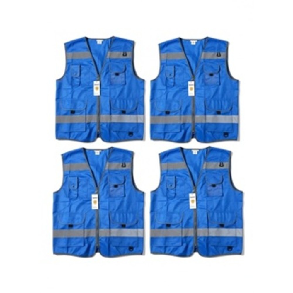 TCCFCCT Blue High Visibility Reflective Safety Vest Type R Class 2 XXL 4 Pack‎